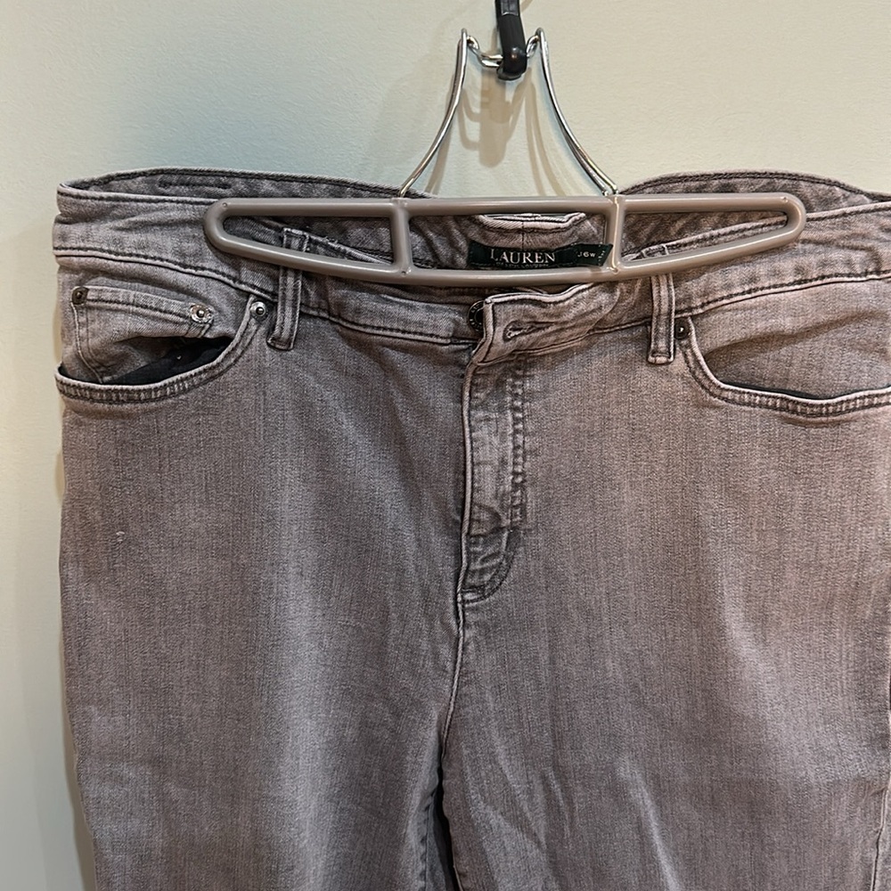 Lauren Ralph Lauren Jeans Womens size16 Gray Wash Premier Straight Denim Stretch - Picture 3 of 11